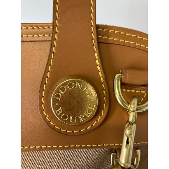 DOONEY & BOURKE VINTAGE LARGE CANVAS, LEATHER CROSSBODY BAG - Picture 7 of 16